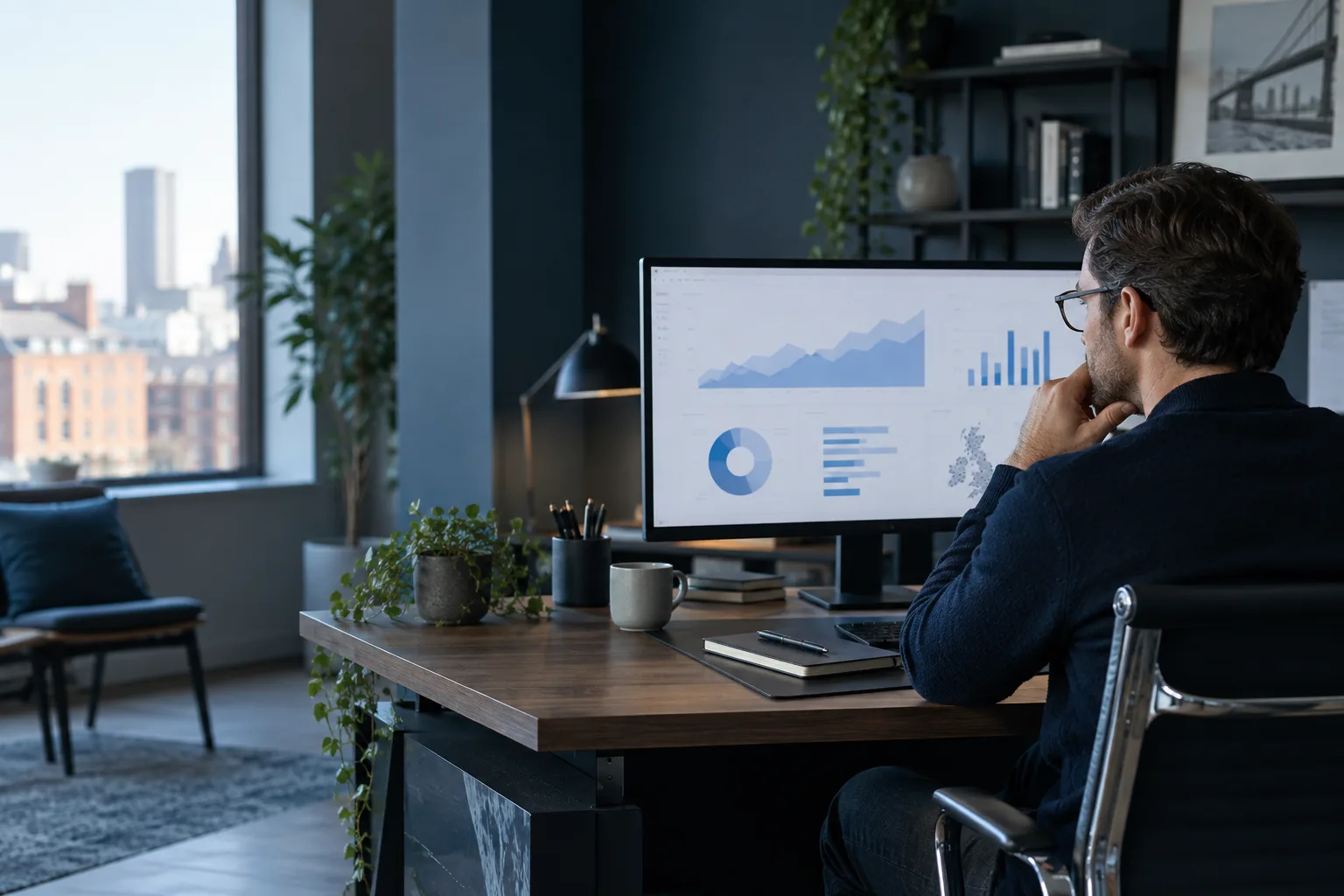 A digital strategist reviewing search visibility and website performance.